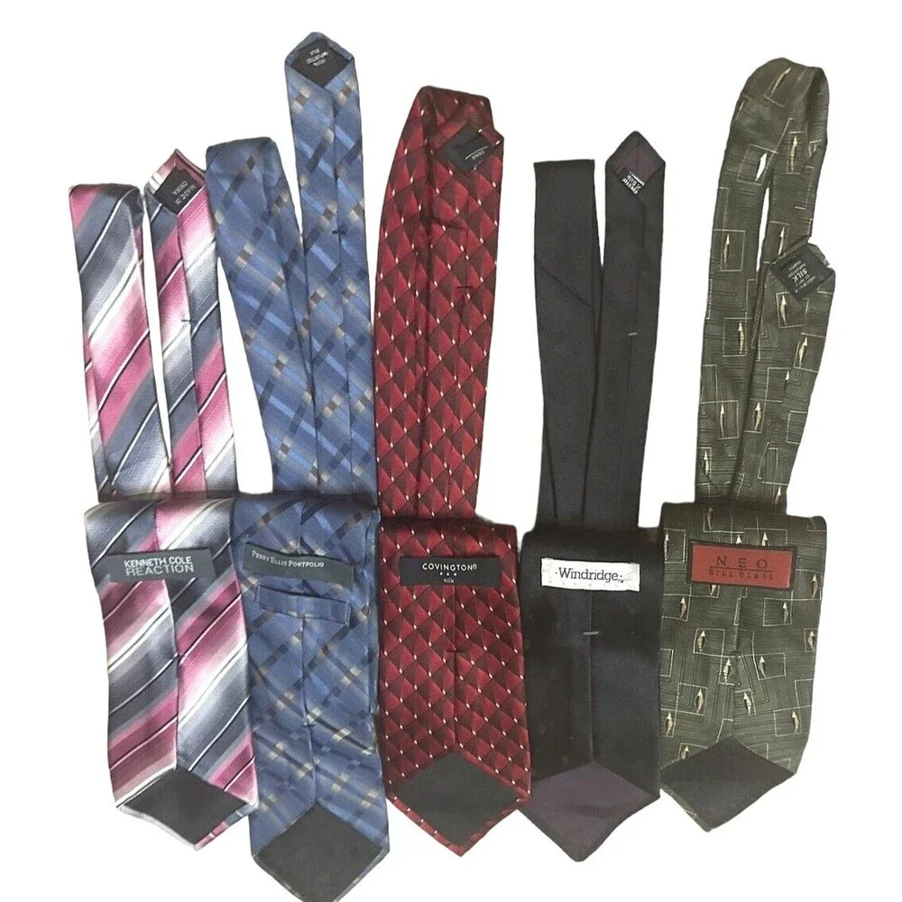 Neck ties Windridge Kenneth Cole Perry Ellis Covington lot of 5 casual classic